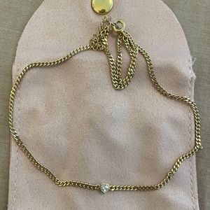 Cupcakes and Cashmere CZ Gold Heart Choker